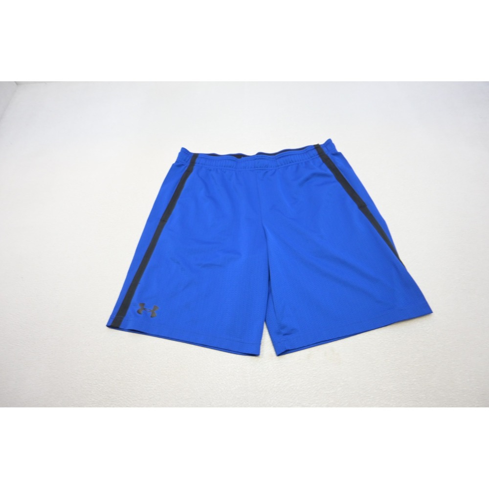Under Armour Athletic Gym Shorts‎ Mens XL Blue HeatGear Mesh Pockets Running